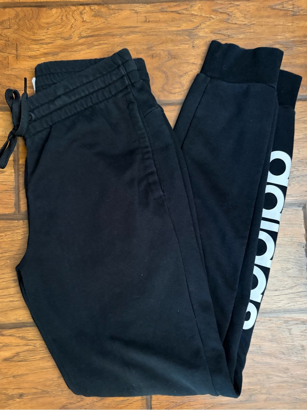 adidas Black Kids Jogger Sweatpants with Side Logo Size 8/10